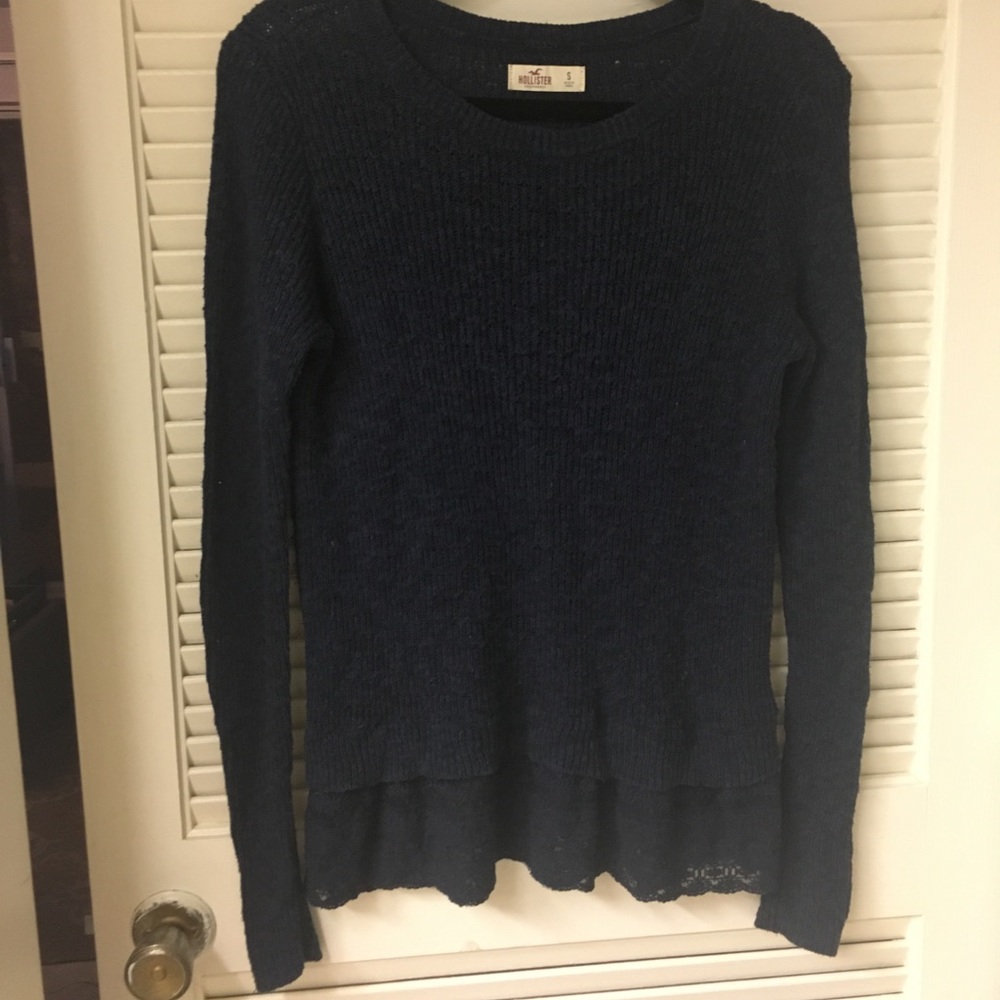 Hollister Sweater with Lace Trim